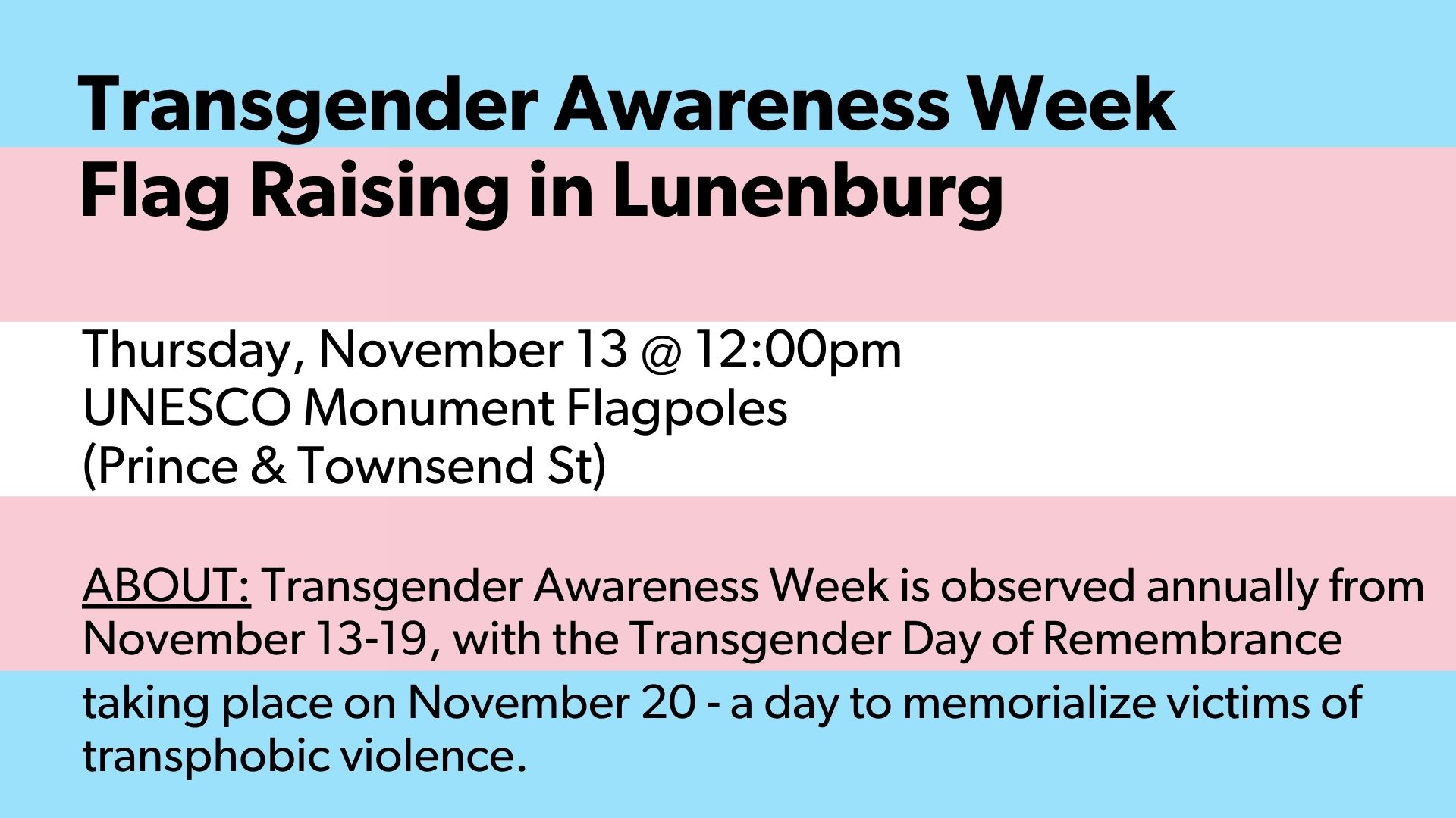 Transgender Awareness Flag Raising